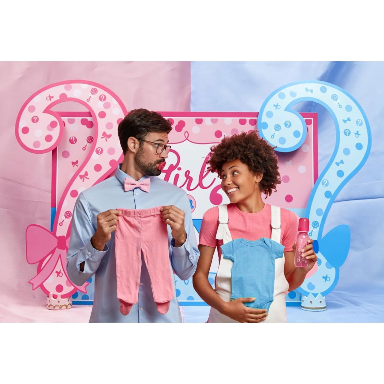Banner pentru Petrecere, Flippy, Model Girl or Boy, Tematica Gender Reveal, 150 x 100 cm, Albastru Roz [9]
