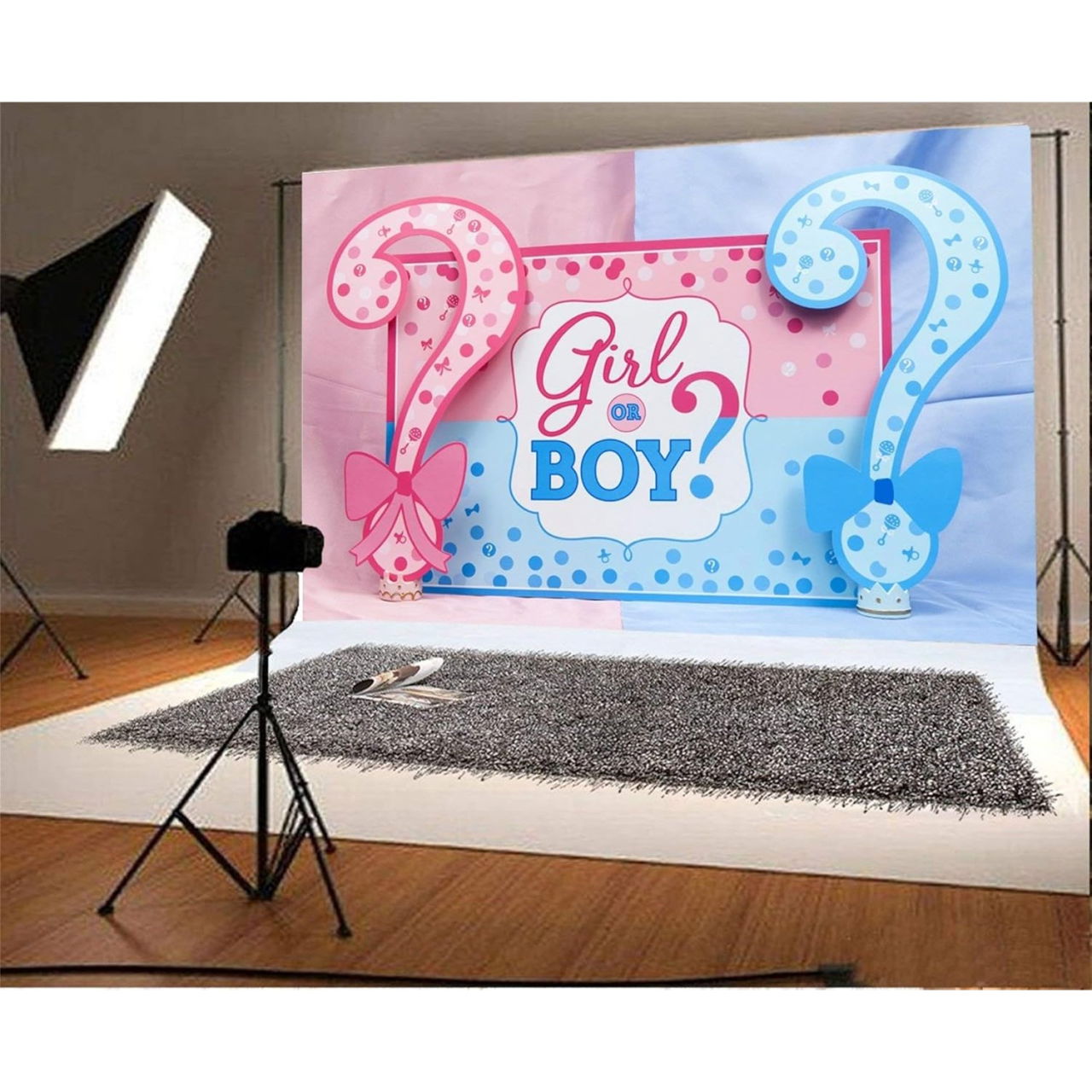Banner pentru Petrecere, Flippy, Model Girl or Boy, Tematica Gender Reveal, 150 x 100 cm, Albastru Roz [8]