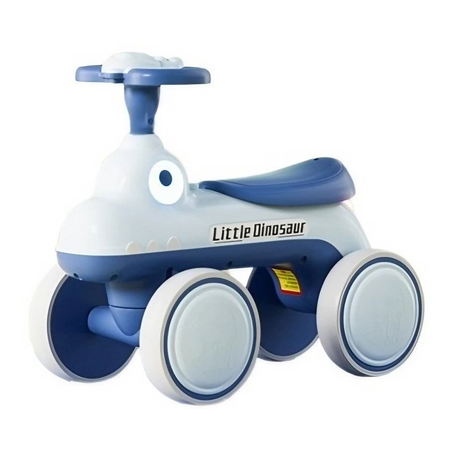 Bicicleta Pentru Copii, Flippy, Fara Pedale, Cu Patru Roti, Din Plastic Rezistent, Fara BPA, Cu Muzica Si Lumini, Model Dinozaur, 50x27x40 Cm, Albastru [2]