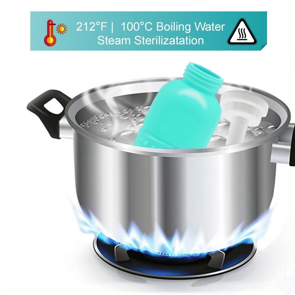 Bideu Portabil pentru Igiena Intima, Flippy, pentru Postpartum/ Postoperator, 450 mL, cu Capac si Husa Galbena, 29.5x7 cm, Culoare Recipient Verde [3]