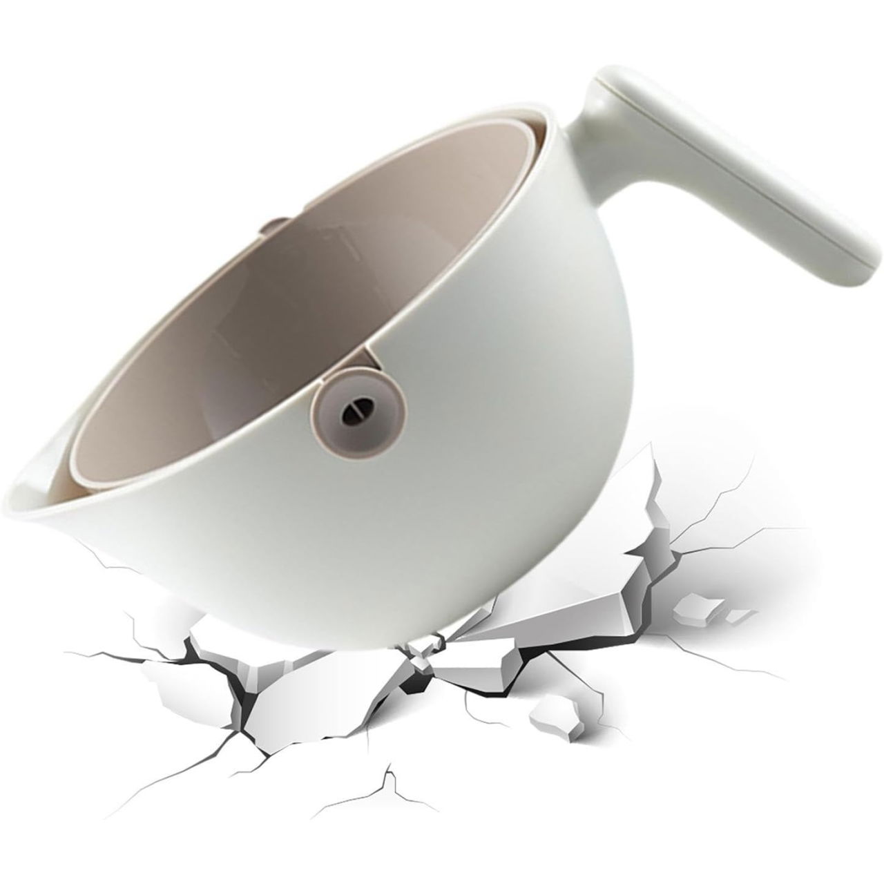 Bol cu Doua Straturi, Flippy, pentru Fructe, Legume, cu Cos de Scurgere a Apei, 2L, din ABS+PP, 29.9 x 22.5 x 11.8 cm, Alb - Gri [3]