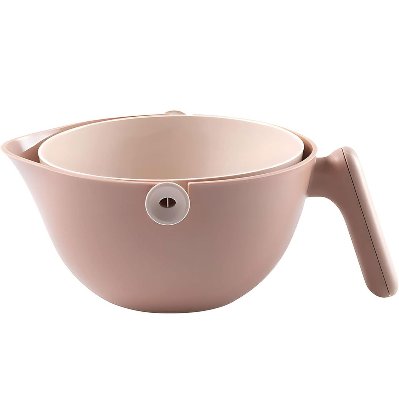 Bol cu Doua Straturi, Flippy, pentru Fructe, Legume, cu Cos de Scurgere a Apei, 2L, din ABS+PP, 29.9 x 22.5 x 11.8 cm, Maro [1]