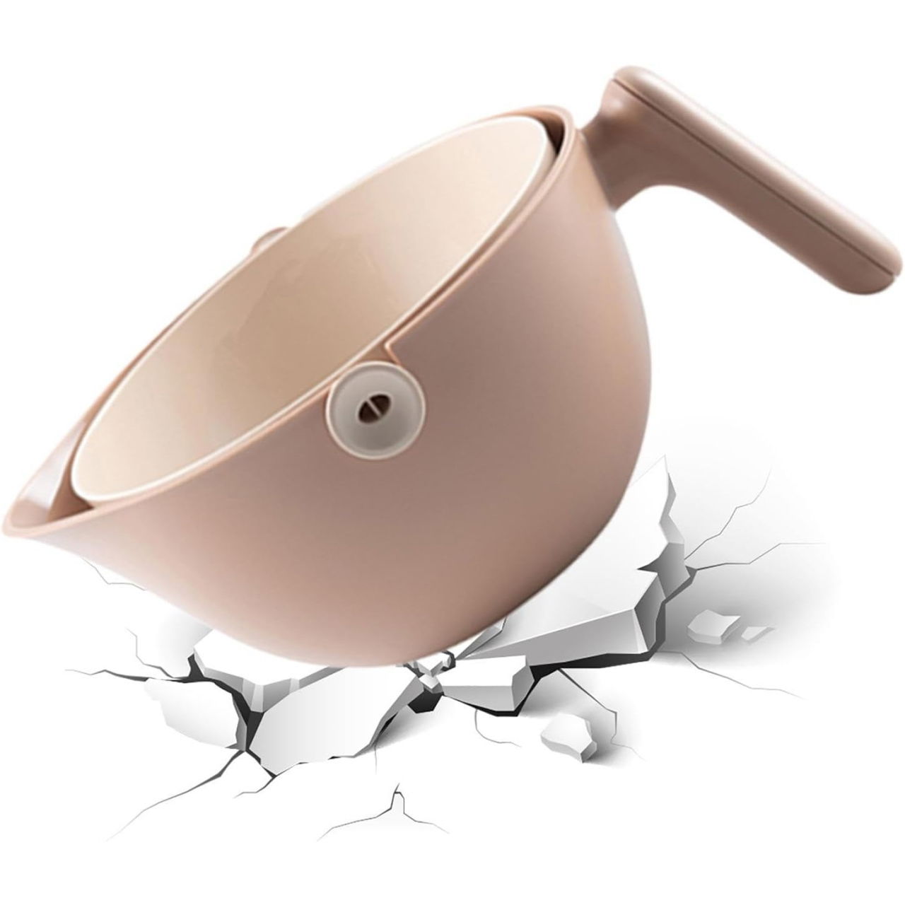 Bol cu Doua Straturi, Flippy, pentru Fructe, Legume, cu Cos de Scurgere a Apei, 2L, din ABS+PP, 29.9 x 22.5 x 11.8 cm, Maro [5]