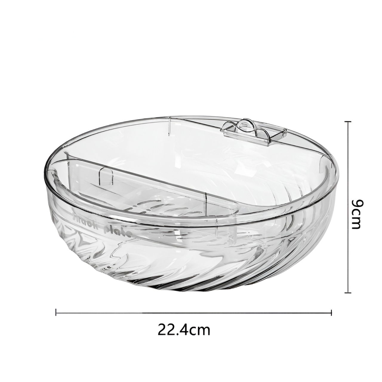 Bol cu Doua Straturi, Flippy, pentru Fructe, Legume, Snacks, cu Strat de Scurgere a Apei, Suport pentru Telefonul Mobil, 22.4x9 cm, Transparent [5]