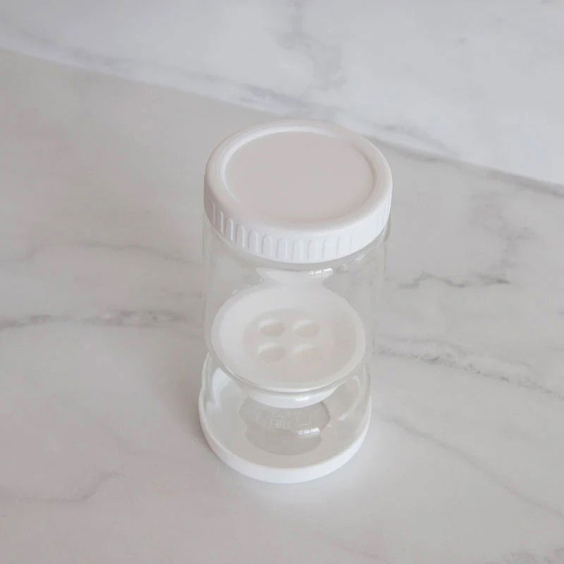 Borcan de Muraturi, Flippy, Borcan cu Separator Divizat de 34oz pentru Lichide, Ermetic, Termorezistent, Tip Clepsidra, 800 ml, 21 x 11 x 11 cm, Alb [2]