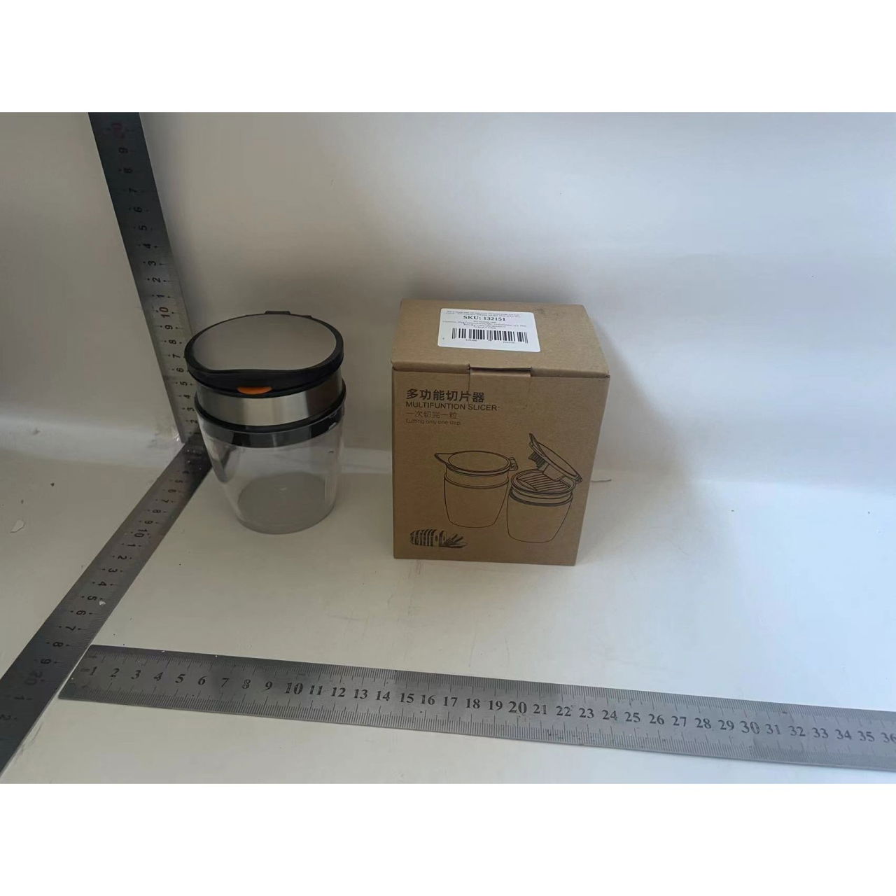 Borcan Feliator de Fructe si Legume, Flippy, Lame in Inox Incorporate, Feliator pentru Fructe si Legume de Dimensiuni Mici si Medii, 10.5 x 6 cm, Negru [6]