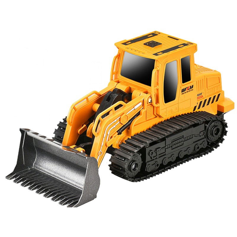 Buldozer cu Senile Jucarie pentru Copii, Flippy, Jucarie Buldozer cu Telecomanda, Jucarie de Constructie, Acumulator cu Incarcare USB, 25 x 12 x 12 cm, Galben [1]