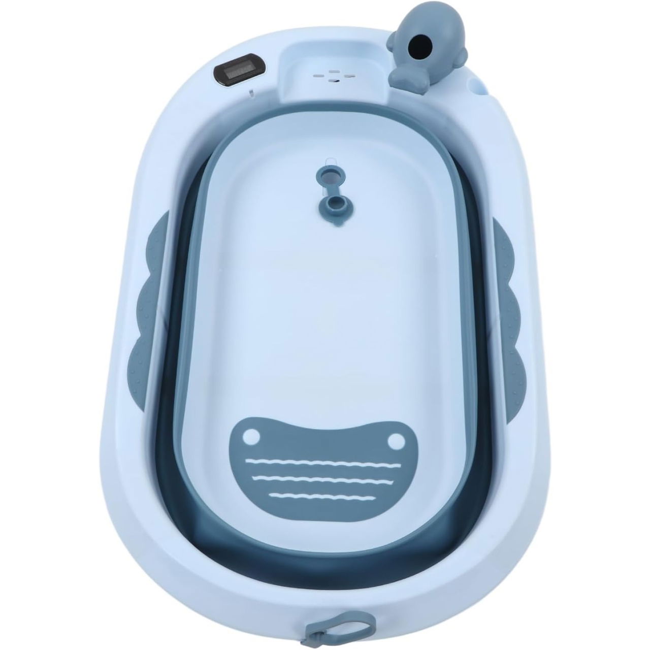 Cada de Baie, Flippy, pentru Copii 0 luni - 6 Ani, cu Termometru, Pliabila, Perna Suport Inclusa, din Plastic, 81.5 x 49 x 21.5 cm, Albastru [6]