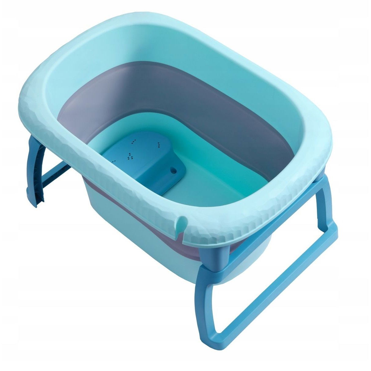 Cada Pliabila pentru Baie, Flippy, din PP+TPE, pentru Copii 0-6 Ani, cu Picioare, Suport de Sezut, Scurgere Etans, 80 x 52 x 42 cm, Albastru [2]