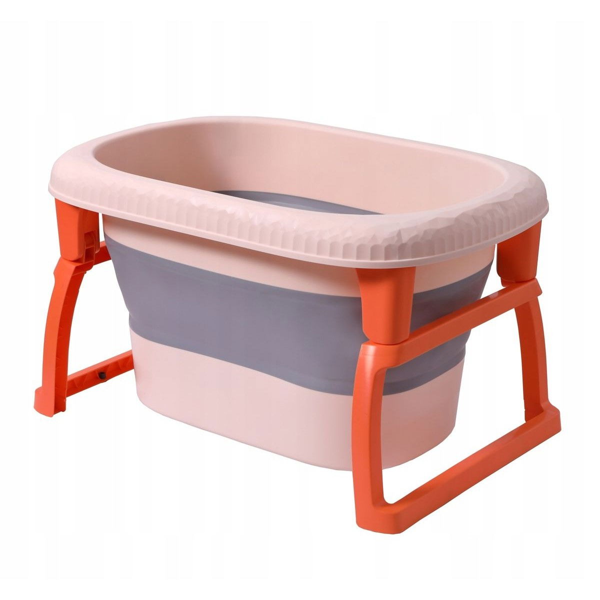 Cada Pliabila pentru Baie, Flippy, din PP+TPE, pentru Copii 0-6 Ani, cu Picioare, Suport de Sezut, Scurgere Etans, 80 x 52 x 42 cm, Portocaliu [1]