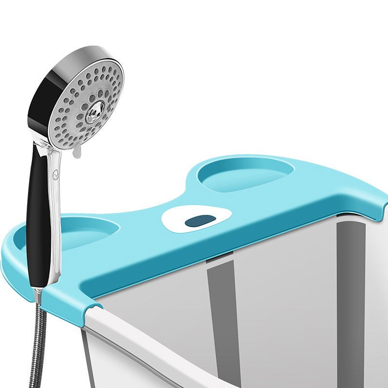 Cada Pliabila pentru Baie, Flippy, din PP+TPE, pentru Copii +6 Luni, Model Ursulet, Scaun de Interior, Detasabil, 82 x 50 x 54 cm, Albastru [4]