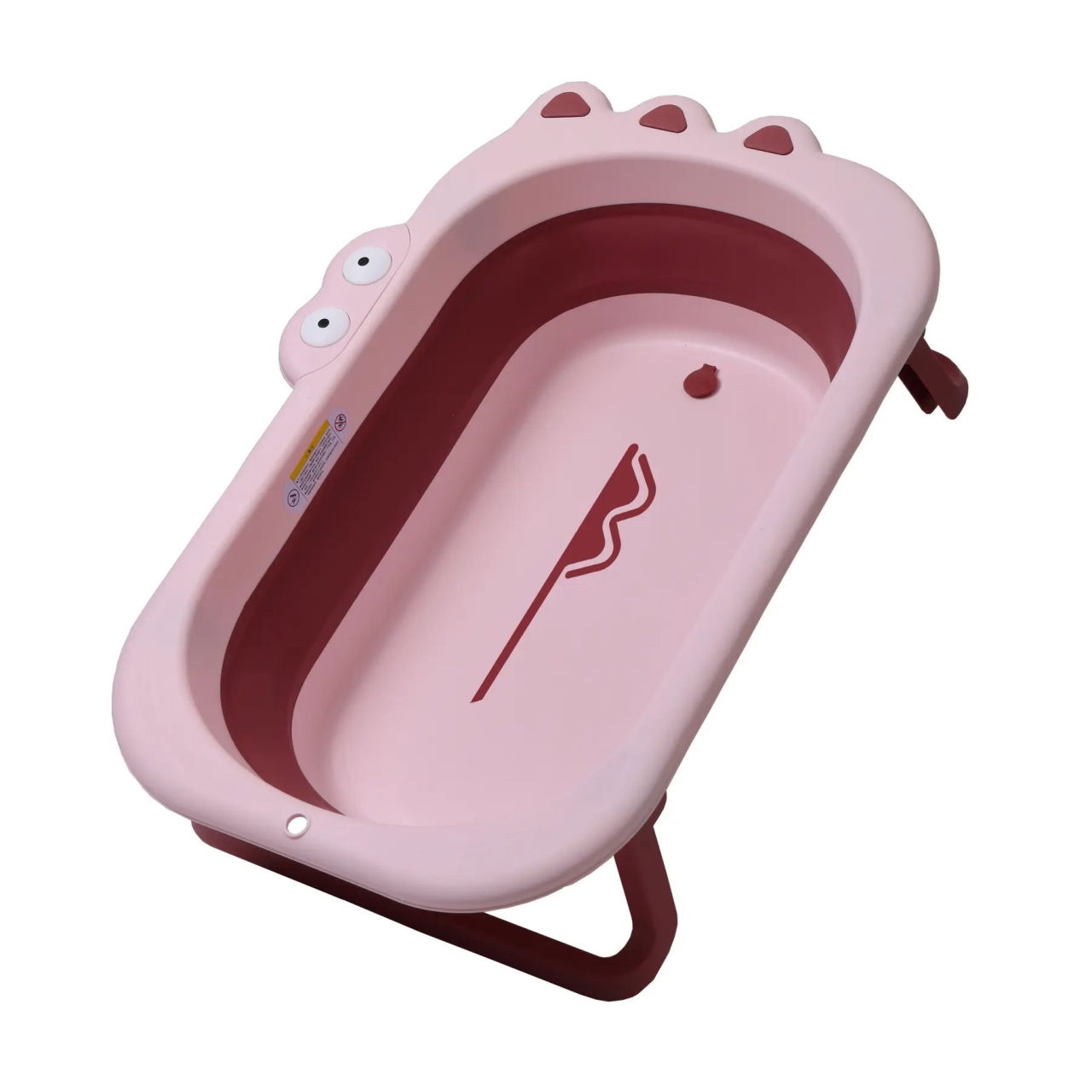 Cada Pliabila pentru Baie, Flippy, din PP+TPR, pentru Copii 0-6 Ani, Model Crocodil, Dop de Scurgere, 80x54x21 cm, Roz [3]