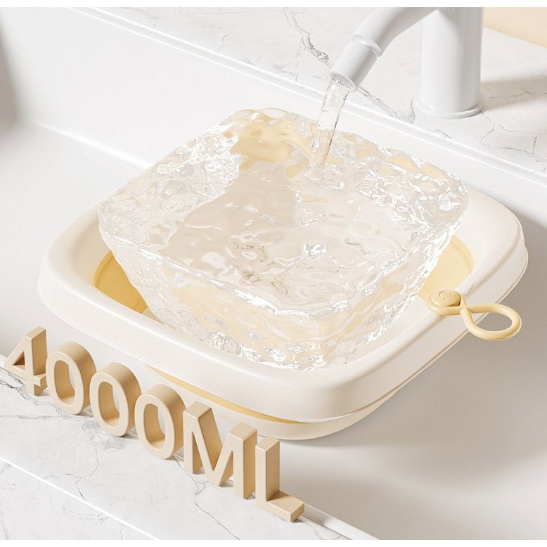 Cada Pliabila pentru Baie pentru Copii, Flippy, Cadita pentru Bebelusi, Model Patrat pentru Fata, Galben, 32x27.5x3.7 cm, 4 L [5]