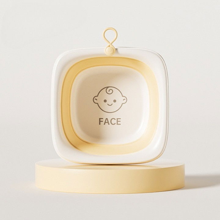 Cada Pliabila pentru Baie pentru Copii, Flippy, Cadita pentru Bebelusi, Model Patrat pentru Fata, Galben, 32x27.5x3.7 cm, 4 L [2]