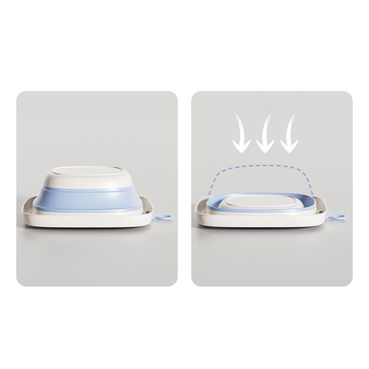 Cada Pliabila pentru Baie pentru Copii, Flippy, Cadita pentru Bebelusi, Model Patrat pentru Fundulet, Albastru, 32x27.5x3.7 cm, 4 L [4]