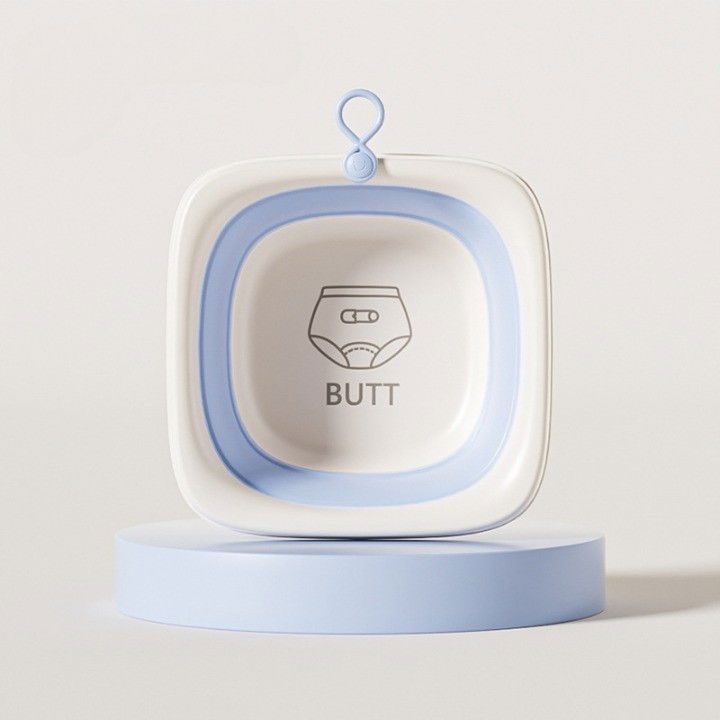 Cada Pliabila pentru Baie pentru Copii, Flippy, Cadita pentru Bebelusi, Model Patrat pentru Fundulet, Albastru, 32x27.5x3.7 cm, 4 L [2]