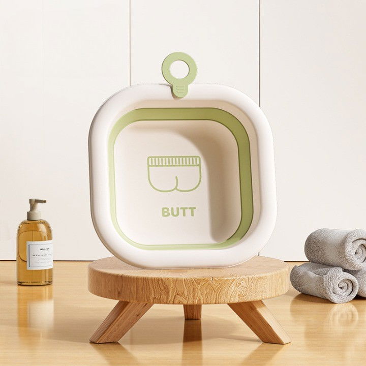 Cada Pliabila pentru Baie pentru Copii, Flippy, Cadita pentru Bebelusi, Model Patrat pentru Fundulet, Verde, 30x30x3.5 cm, 3.5 L [4]