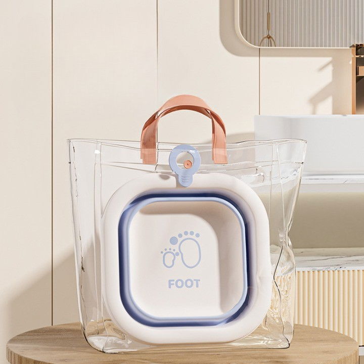 Cada Pliabila pentru Baie pentru Copii, Flippy, Cadita pentru Bebelusi, Model Patrat pentru Picioare, Albastru, 30x30x3.5 cm, 3.5 L [4]