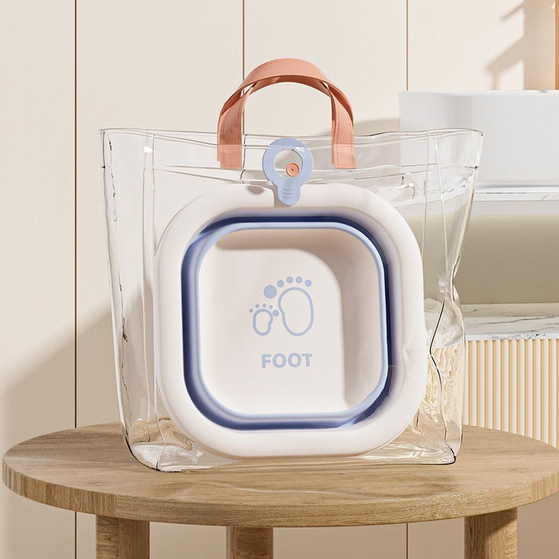 Cada Pliabila pentru Baie pentru Copii, Flippy, Cadita pentru Bebelusi, Model Patrat pentru Picioare, Albastru, 30x30x3.5 cm, 3.5 L [6]