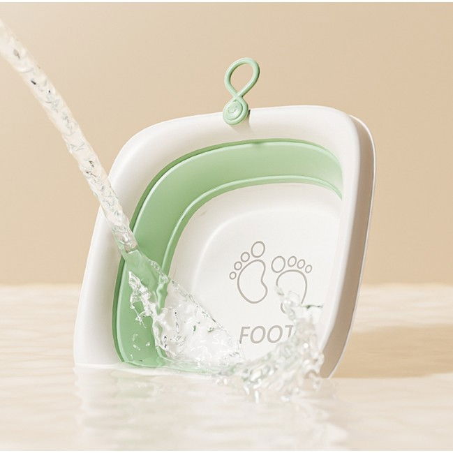 Cada Pliabila pentru Baie pentru Copii, Flippy, Cadita pentru Bebelusi, Model Patrat pentru Picioare, Verde, 32x27.5x3.7 cm, 4 L [5]