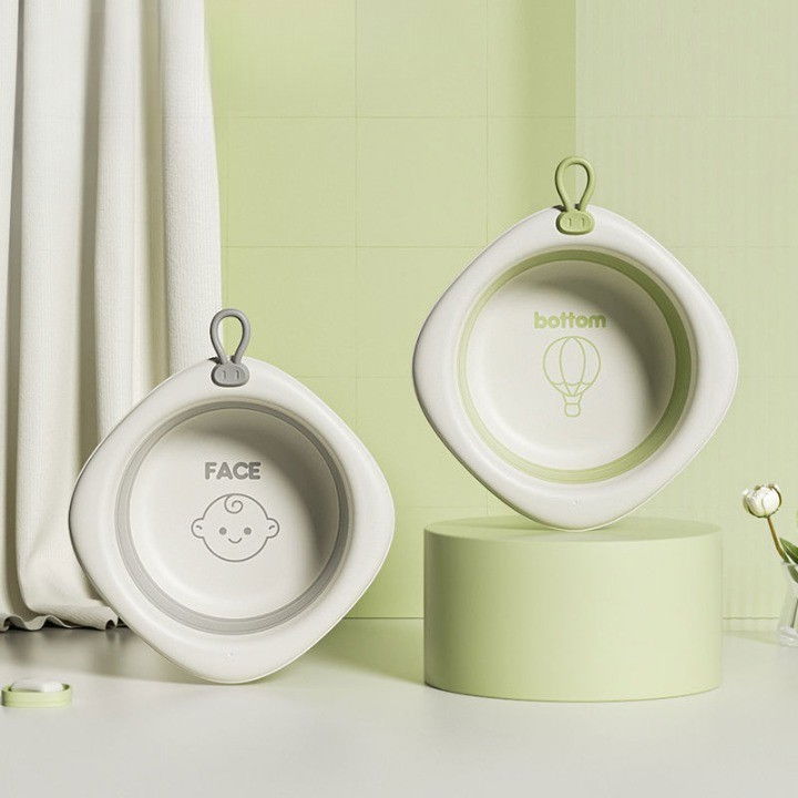 Cada Pliabila pentru Baie pentru Copii, Flippy, Cadita pentru Bebelusi, Model Romb cu Balon, Verde, 31.5x31.5x3.5 cm, 3L [4]