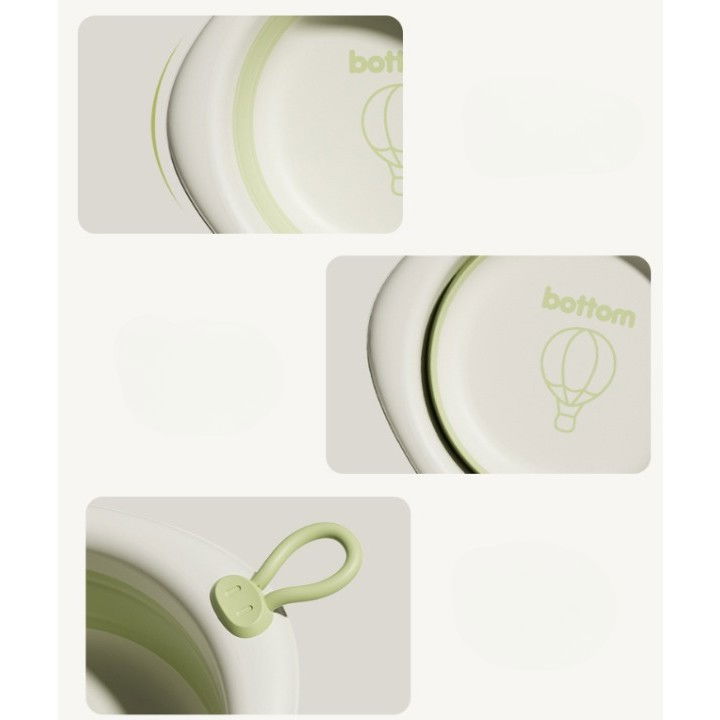 Cada Pliabila pentru Baie pentru Copii, Flippy, Cadita pentru Bebelusi, Model Romb cu Balon, Verde, 31.5x31.5x3.5 cm, 3L [6]