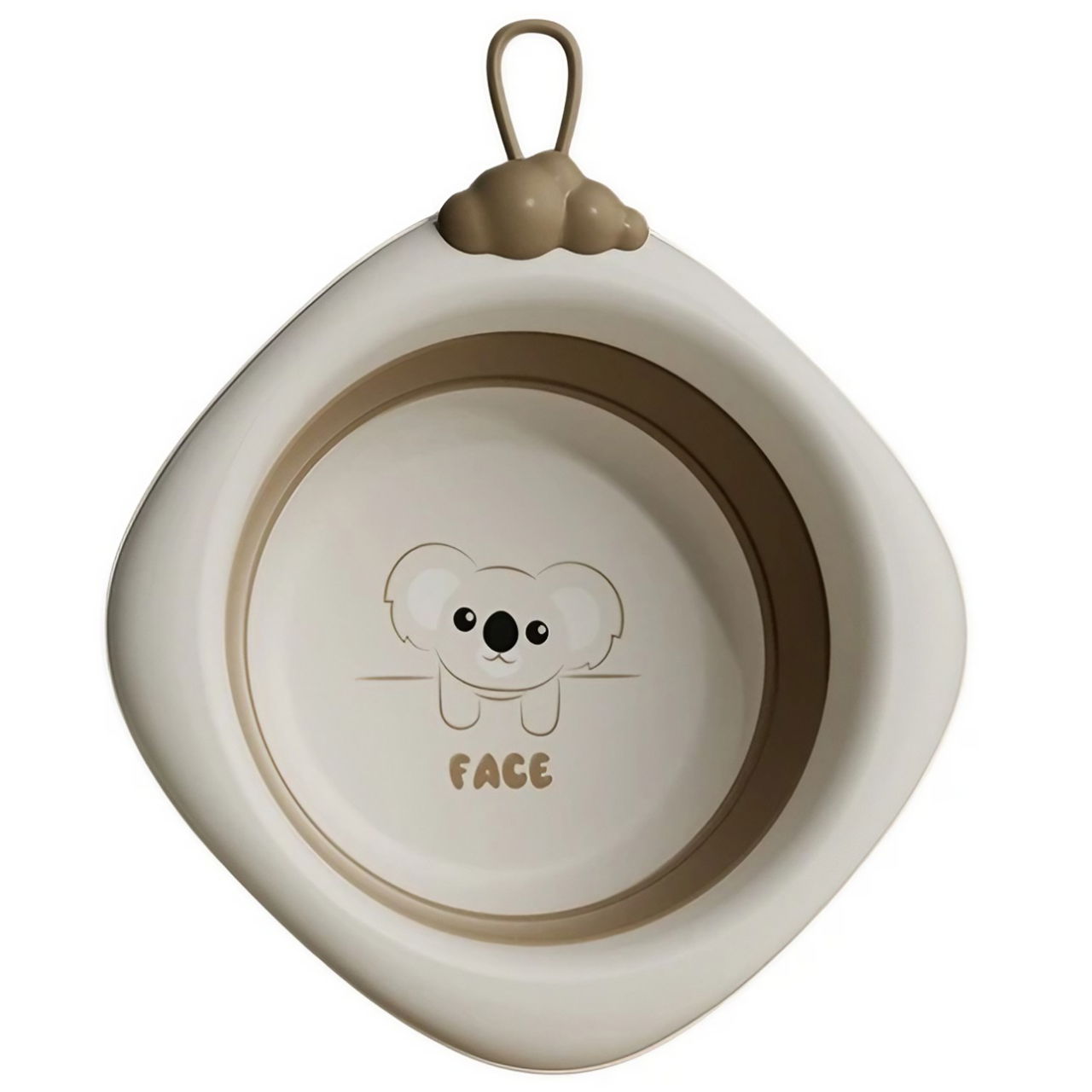 Cada Pliabila pentru Baie pentru Copii, Flippy, Cadita pentru Bebelusi, Model Romb pentru Fata Koala, Maro, 30x30x3.5 cm, 4L [1]