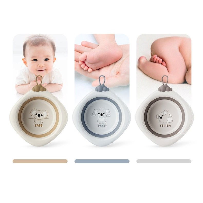 Cada Pliabila pentru Baie pentru Copii, Flippy, Cadita pentru Bebelusi, Model Romb pentru Fata Koala, Maro, 30x30x3.5 cm, 4L [7]