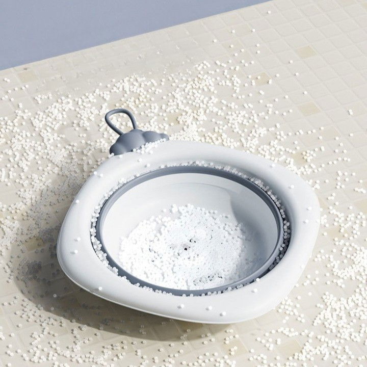 Cada Pliabila pentru Baie pentru Copii, Flippy, Cadita pentru Bebelusi, Model Romb pentru Picioare Koala, Gri, 30x30x3.5 cm, 4L [6]