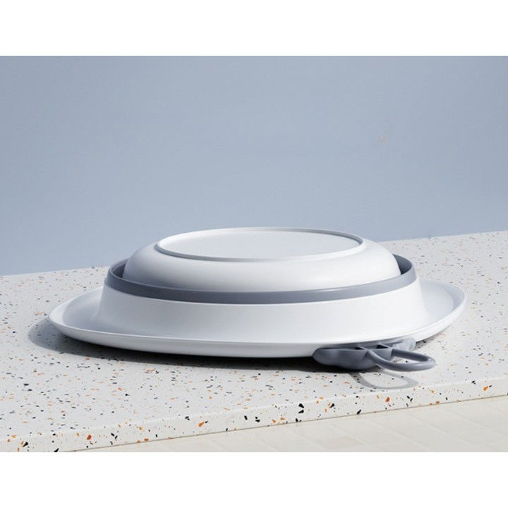 Cada Pliabila pentru Baie pentru Copii, Flippy, Cadita pentru Bebelusi, Model Romb pentru Picioare Koala, Gri, 30x30x3.5 cm, 4L [10]