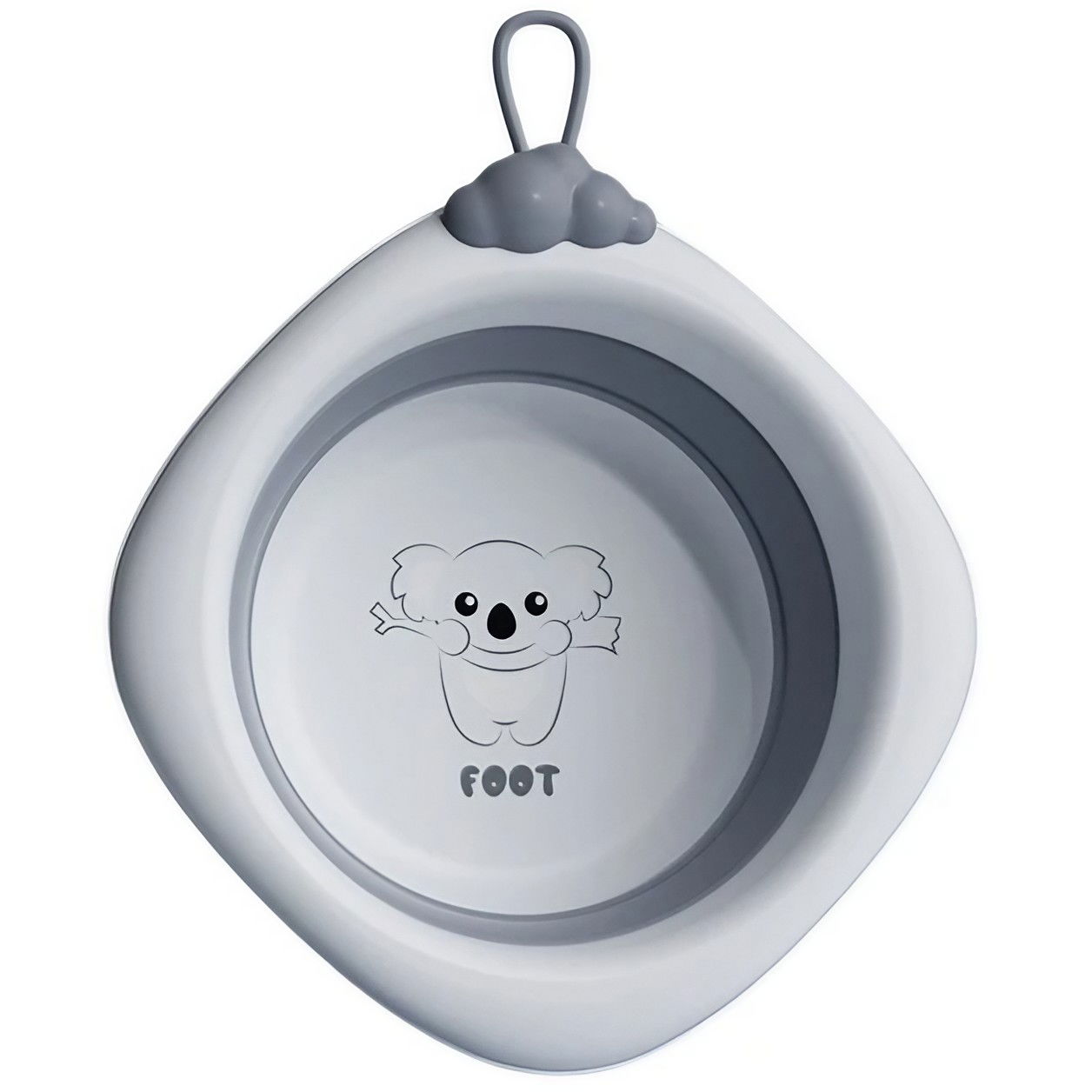 Cada Pliabila pentru Baie pentru Copii, Flippy, Cadita pentru Bebelusi, Model Romb pentru Picioare Koala, Gri, 30x30x3.5 cm, 4L [1]