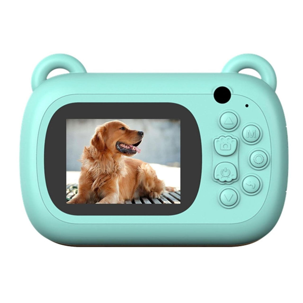 Camera Instantanee pentru Copii, Flippy, Camera Frontala + Selfie, cu Functie de Printare, Cablu USB-C, Bluetooth, Compatibil iOS/Android, Imprimare APP, Model Dino Love, Albastru [3]