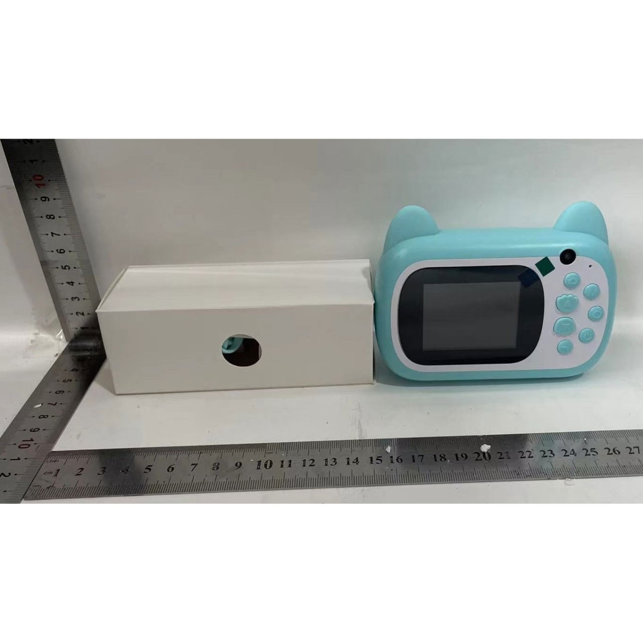 Camera Instantanee pentru Copii, Flippy, Camera Frontala + Selfie, cu Functie de Printare, Cablu USB-C, Bluetooth, Compatibil iOS/Android, Imprimare APP, Model Pisica Smiley Face, Verde [6]