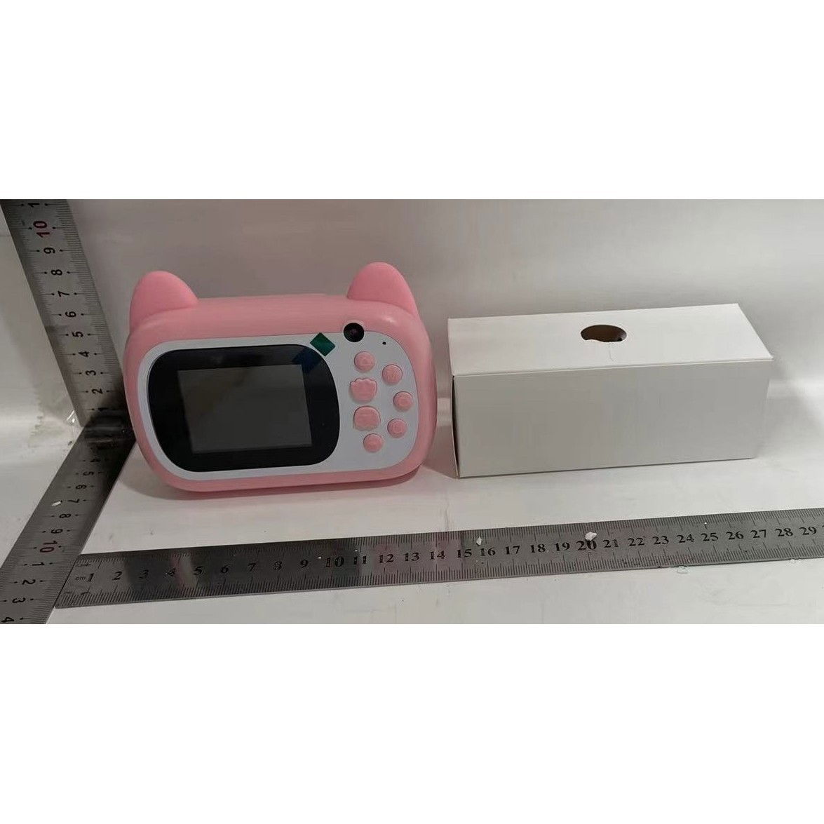 Camera Instantanee pentru Copii, Flippy, Camera Frontala + Selfie, cu Functie de Printare, Cablu USB-C, Bluetooth, Compatibil iOS/Android, Imprimare APP, Model Pisica Smiley Face, Roz [4]