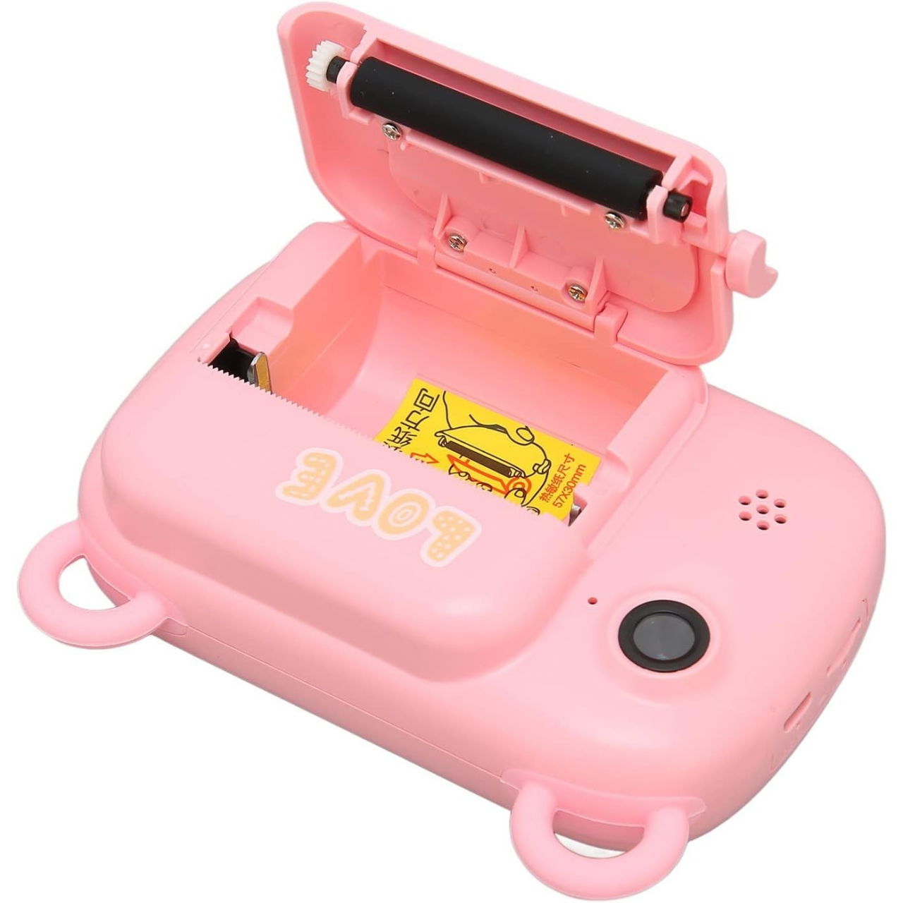 Camera Instantanee pentru Copii, Flippy, Camera Frontala + Selfie, cu Functie de Printare, Cablu USB-C, Bluetooth, Compatibil iOS/Android, Imprimare APP, Model Iepure Love, Roz [5]