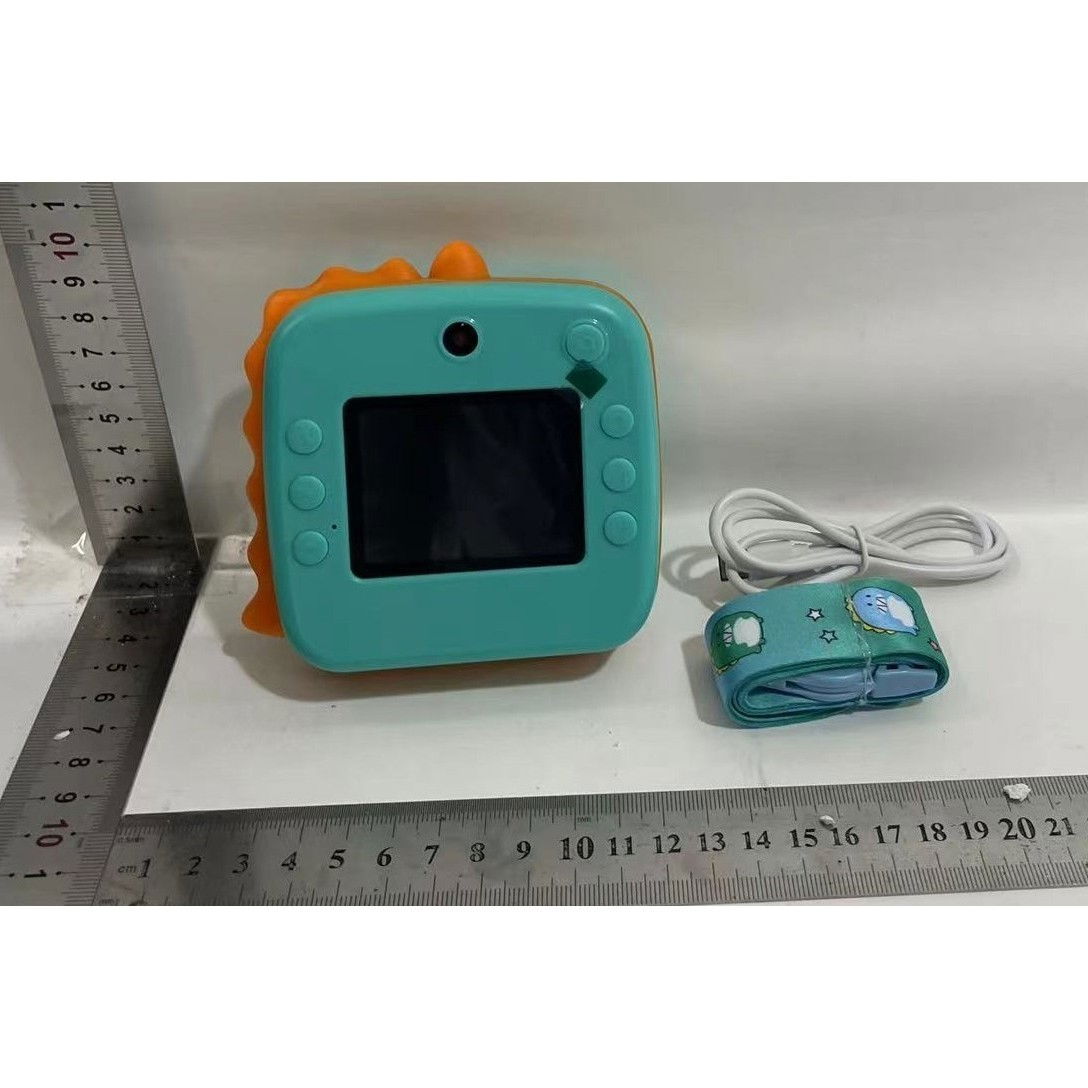 Camera Instantanee pentru Copii, Flippy, Camera Frontala + Selfie, cu Functie de Printare, Cablu USB-C, Bluetooth, Compatibil iOS/Android, Model Dinozaur, Snur Inclus, Verde [4]