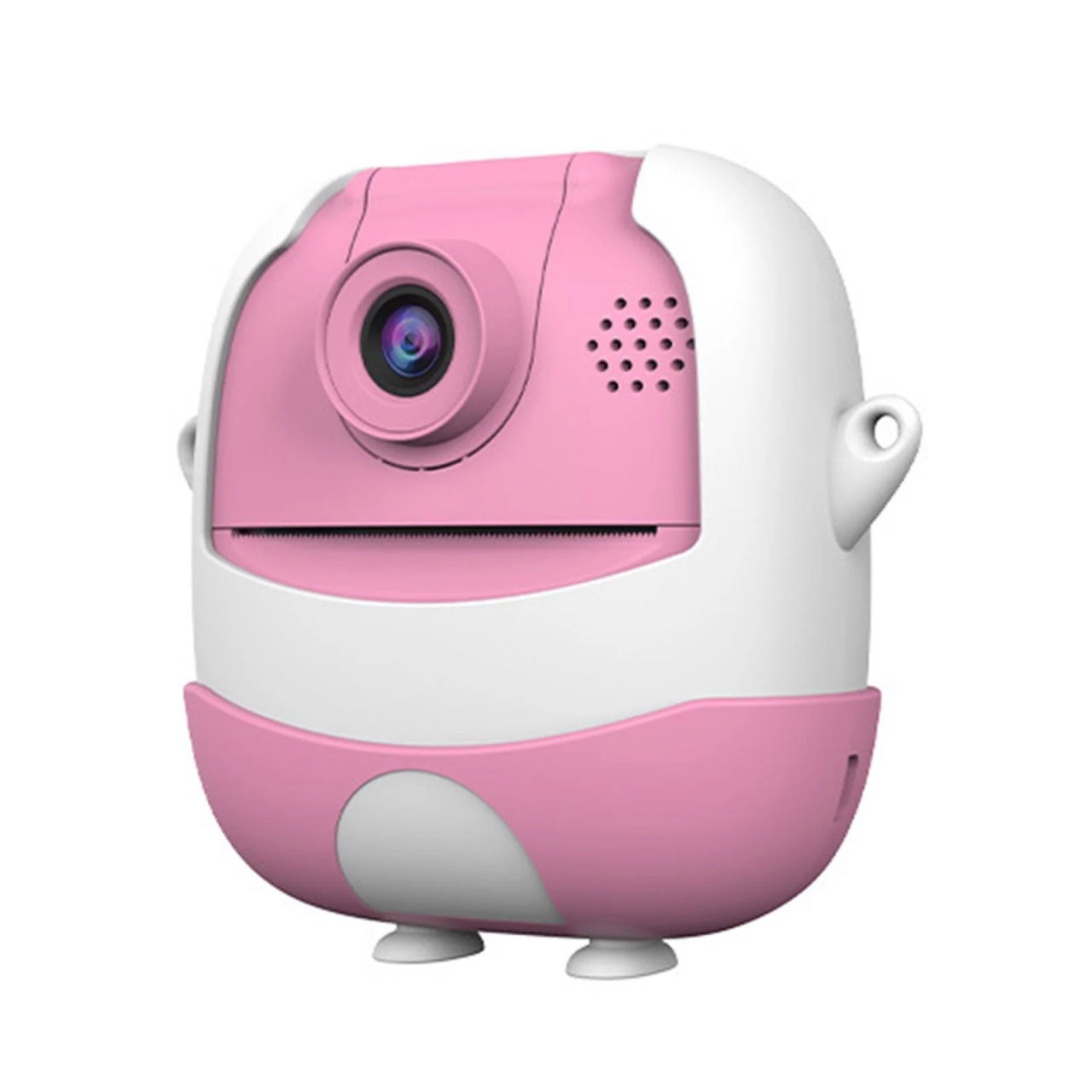 Camera Instantanee pentru Copii, Flippy, cu Functie de Printare, Cablu USB-C, Bluetooth, Compatibil iOS/Android, Camera Frontala + Selfie, Model Iepure, Snur Inclus, Roz [5]