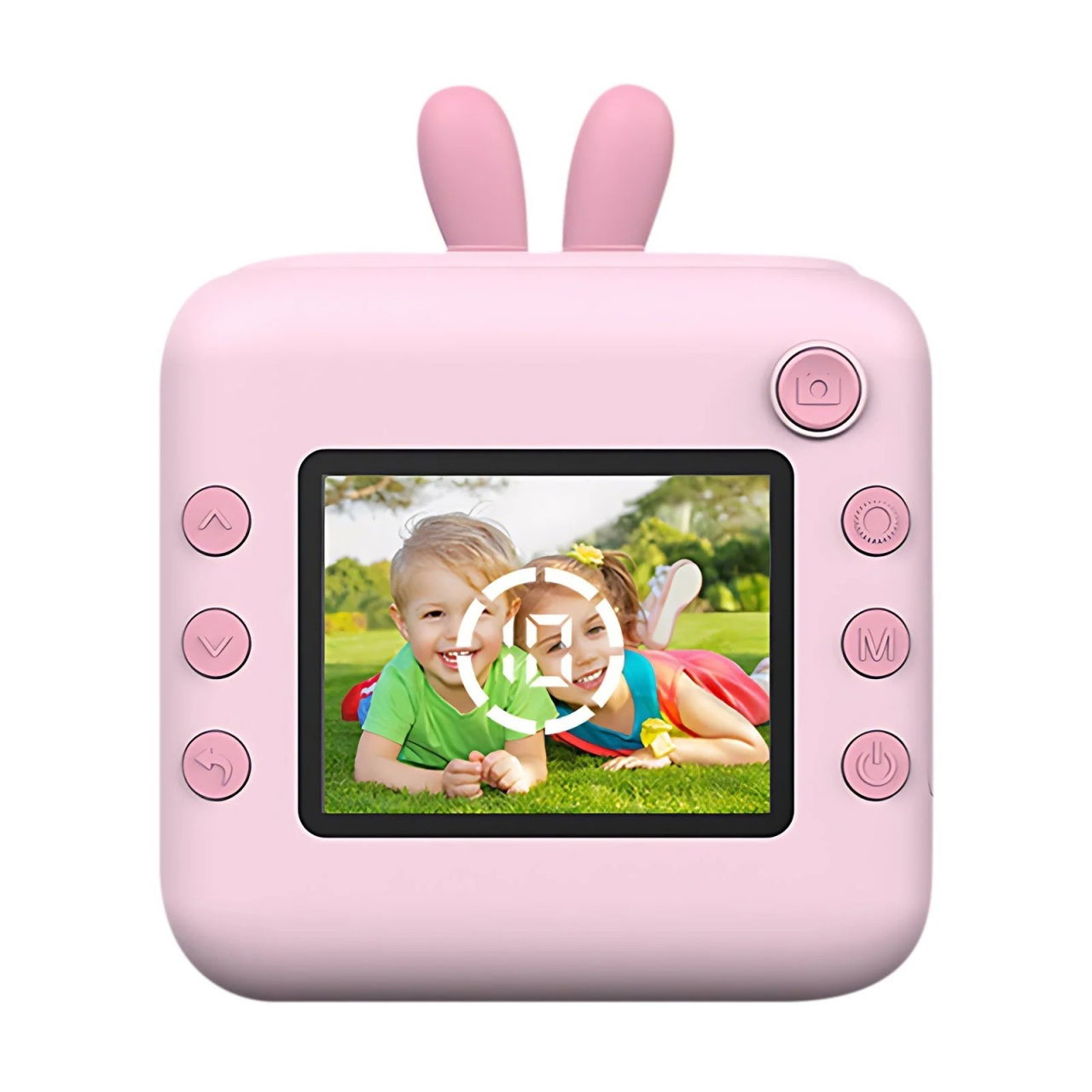 Camera Instantanee pentru Copii, Flippy, cu Functie de Printare, Cablu USB-C, Bluetooth, Compatibil iOS/Android, Imprimare APP, Model Iepure, Snur de Agatat Inclus, Roz [4]