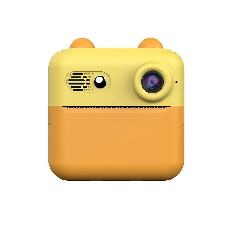 Camera Instantanee pentru Copii, Flippy, cu Functie de Printare, Cablu USB-C, Bluetooth, compatibil iOS/Android, Imprimare APP, Model Urechi, Snur Subtire Inclus, Portocaliu [1]
