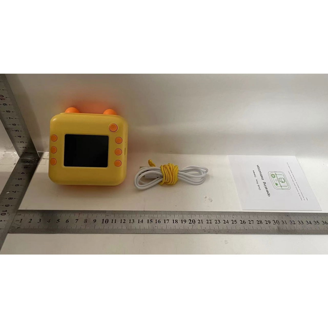 Camera Instantanee pentru Copii, Flippy, cu Functie de Printare, Cablu USB-C, Bluetooth, compatibil iOS/Android, Imprimare APP, Model Urechi, Snur Subtire Inclus, Portocaliu [5]