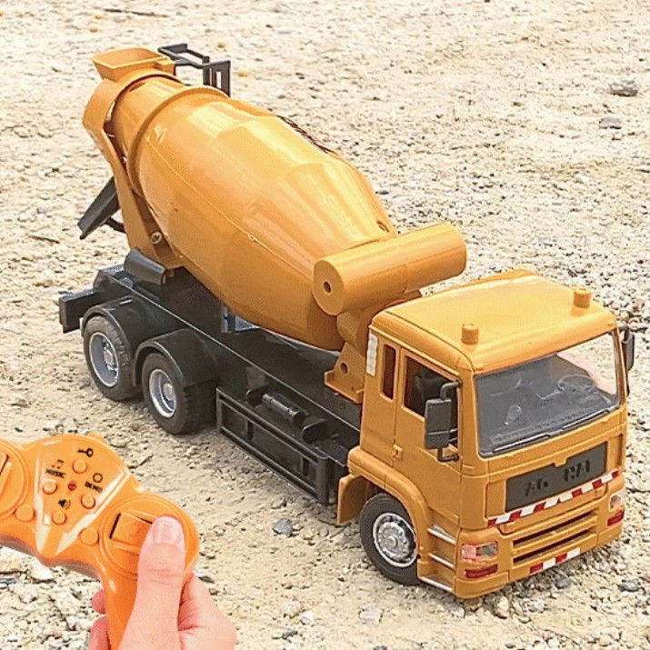 Camion Betoniera Jucarie pentru Copii, Flippy, Jucarie Camion Betoniera cu Telecomanda, Jucarie de Constructie, Acumulator cu Incarcare USB, 29 x 13 x 9 cm, Galben [3]