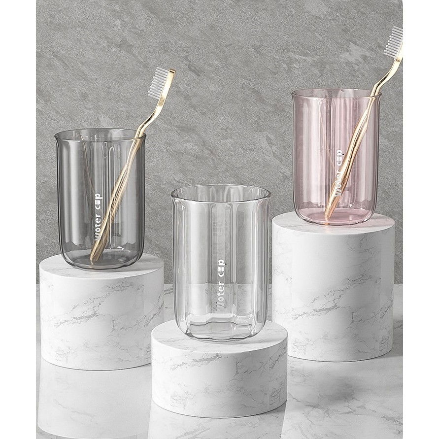 Cana de Apa pentru Clatit, Flippy, pentru Periuta de Dinti, 200 ml, 10.4 x 7.3 cm, Gri Transparent [6]