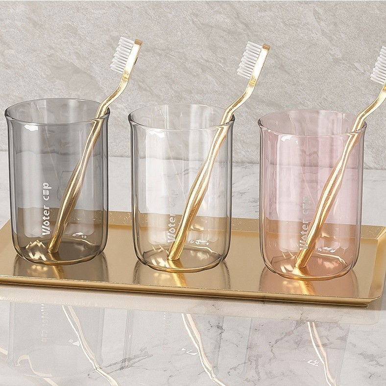 Cana de Apa pentru Clatit, Flippy, pentru Periuta de Dinti, 200 ml, 10.4 x 7.3 cm, Roz Transparent [6]