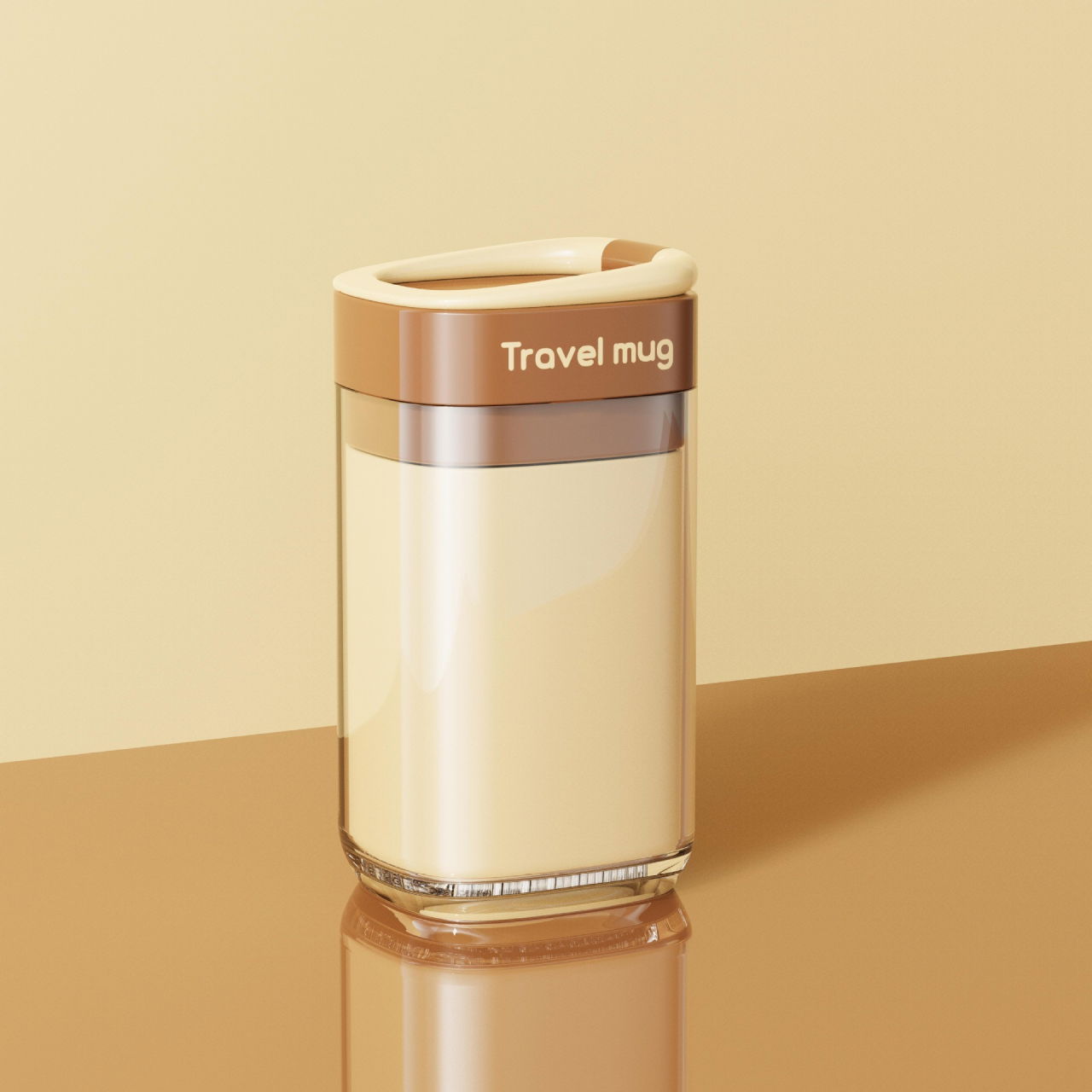 Cana Multifunctionala pentru Voiaj, Flippy, cu Functii de Depozitare si Suport Articole Igiena Dentara, 13 x 6.8 x 6 cm, Maro deschis [3]