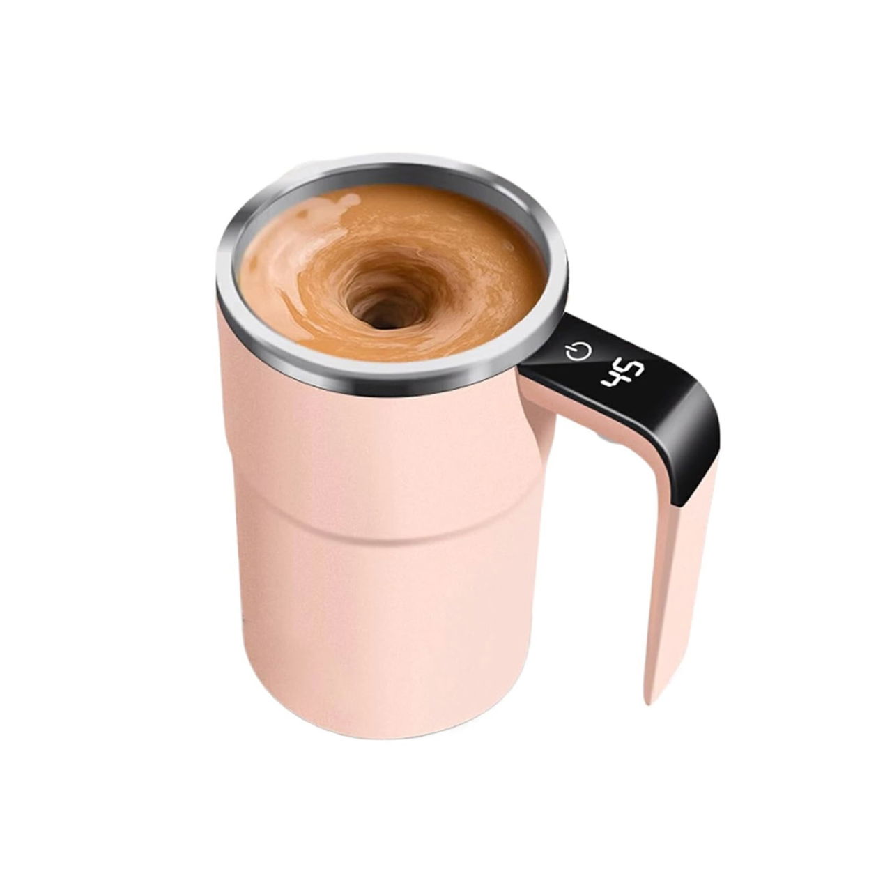 Cana Termica, Flippy, Ecran LCD, Auto Amestecare, Afisaj al Temperaturii, Otel Inoxidabil, Tip Termos, Incarcare USB, 13.8 x 8 cm, Roz [1]