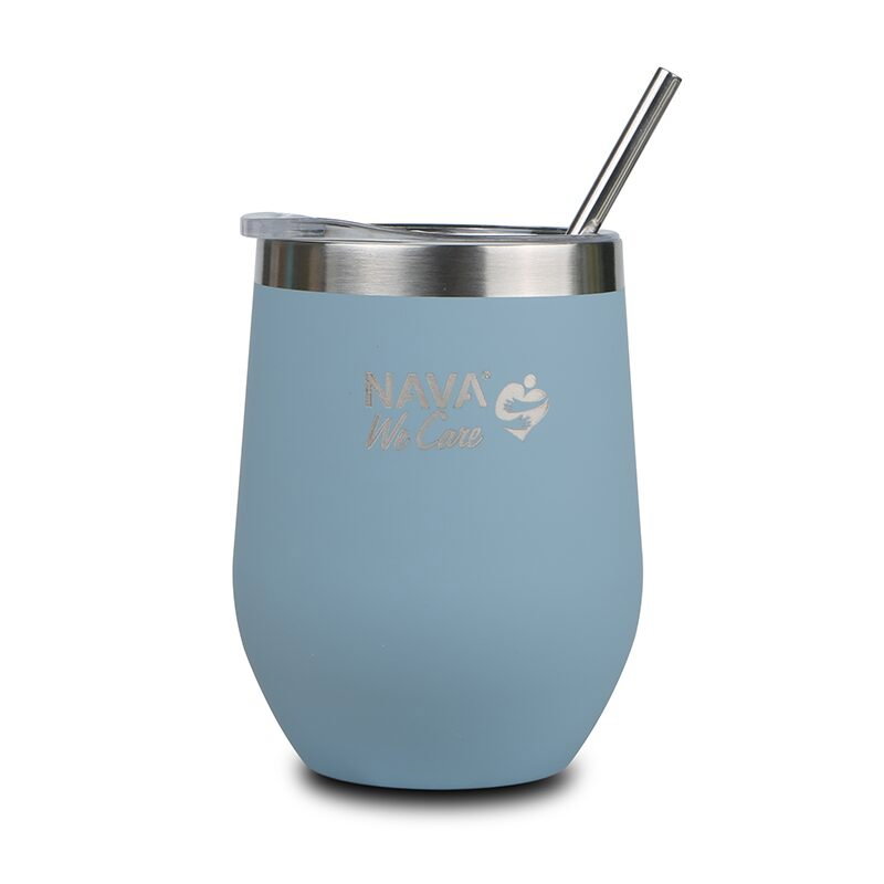 Cana termoizolanta cu pai Nava 360ml albastru [1]