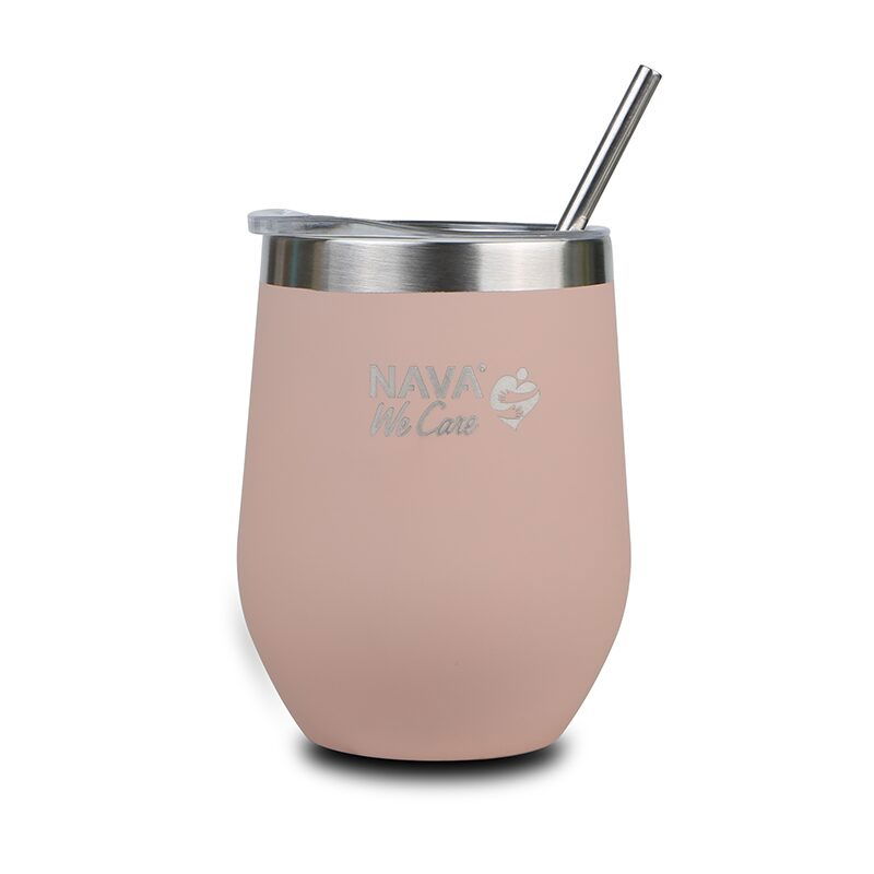 Cana termoizolanta cu pai Nava 360ml roz [1]