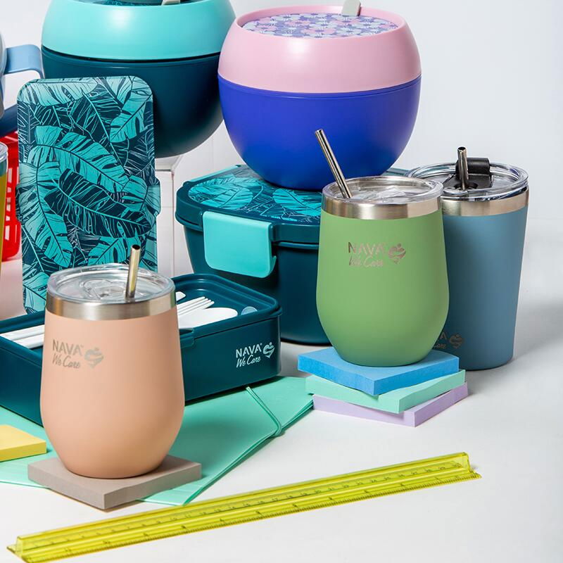 Cana termoizolanta cu pai Nava 360ml verde [9]