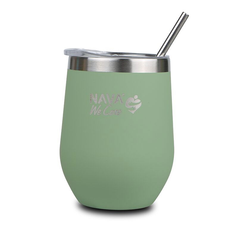 Cana termoizolanta cu pai Nava 360ml verde [1]