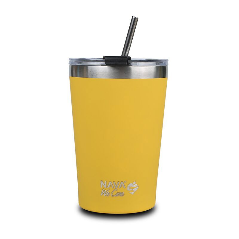 Cana termoizolanta cu pai Nava 450ml galben [1]
